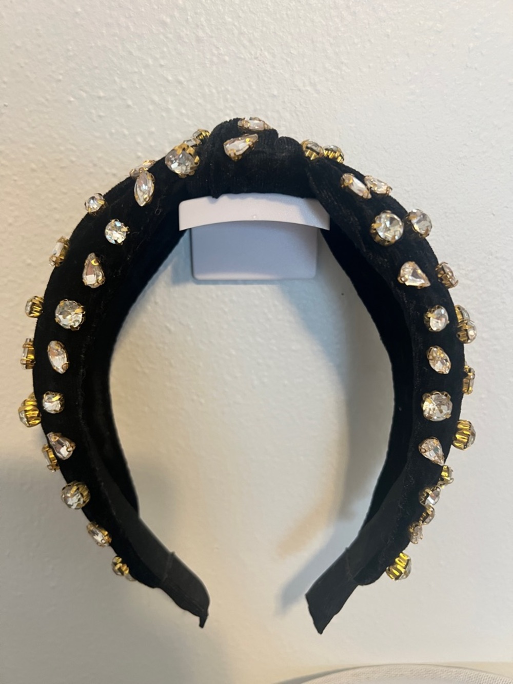 Black Jeweled Padded Headband